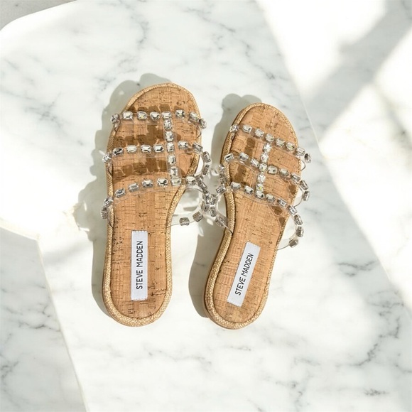 Steve Madden Women's Sandals with Clear and Silver Accents - Picture 11 of 12